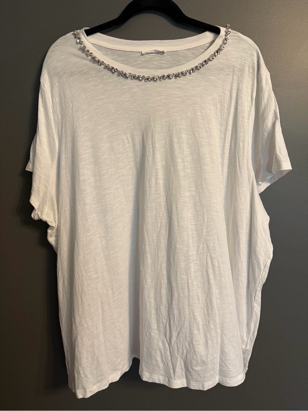 Maurices Embellished Neck White Tee